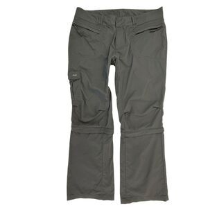 REI Sahara Convertible Cargo Pants Women 14 Petite Gray Straight Leg Hiking